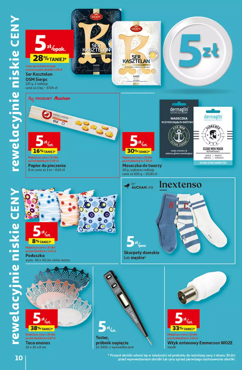 Gazetka promocyjna Auchan - Gazetka Rewelacyjnie małe CENY! Hipermarket Auchan - ważna 07.09 do 13.09.2023 - strona 10 - produkty: Ananas, Inka, Karp, Kasztelan, Papier, Papier do pieczenia, Piec, Poduszka, Ser, Ser Kasztelan, Taca