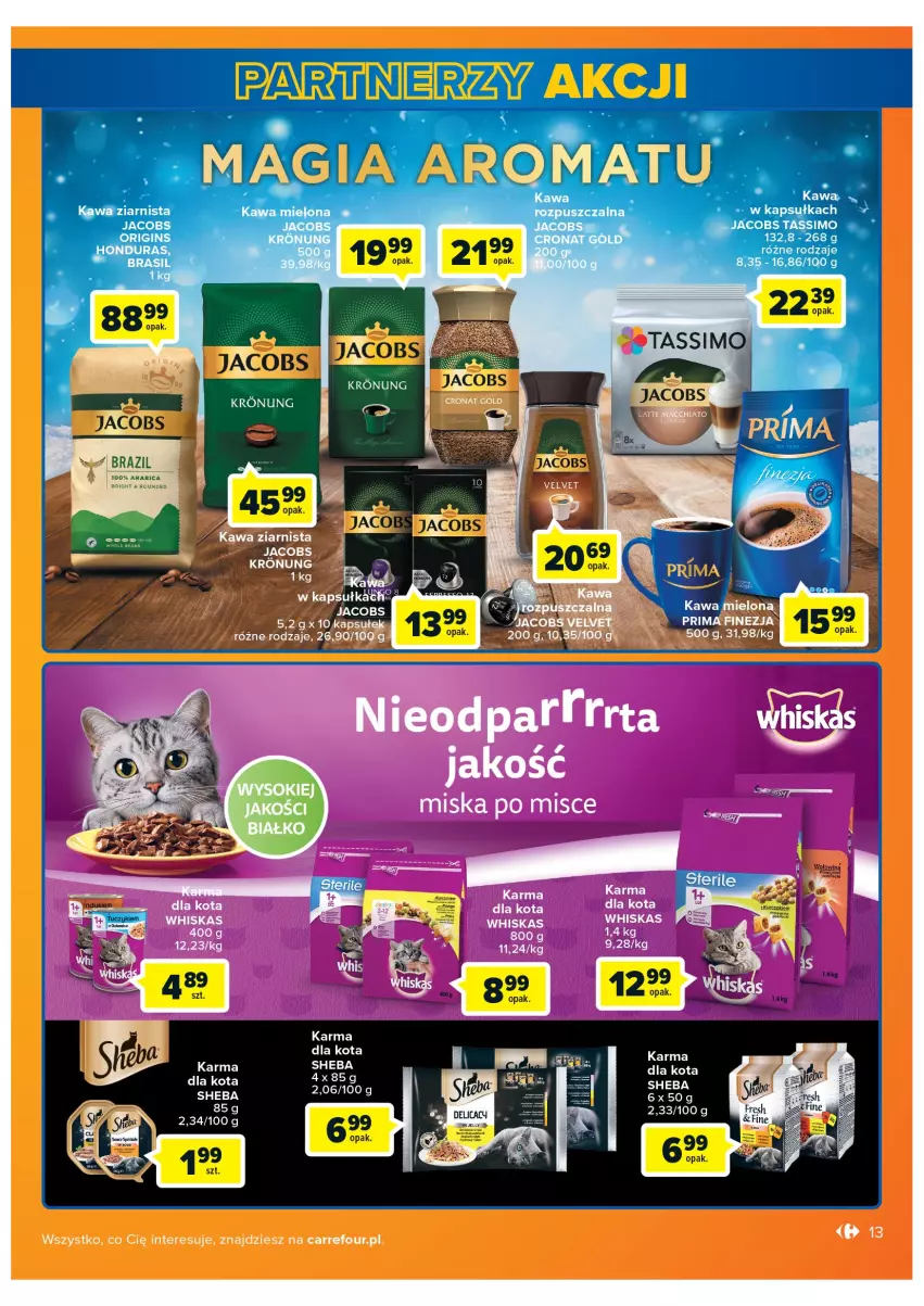 Gazetka promocyjna Carrefour - Gazetka Carrefour - ważna 08.02 do 28.02.2022 - strona 13 - produkty: BIC, Gin, Jacobs, Kawa, Kawa ziarnista, LG, Sheba, Tassimo