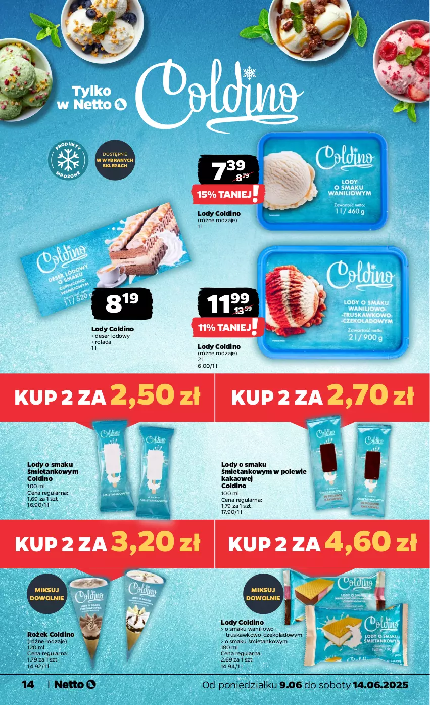 Gazetka promocyjna Netto - Od Poniedziałku - ważna 09.06 do 14.06.2025 - strona 14 - produkty: Deser, Kakao, Lody, Rolada, Ser