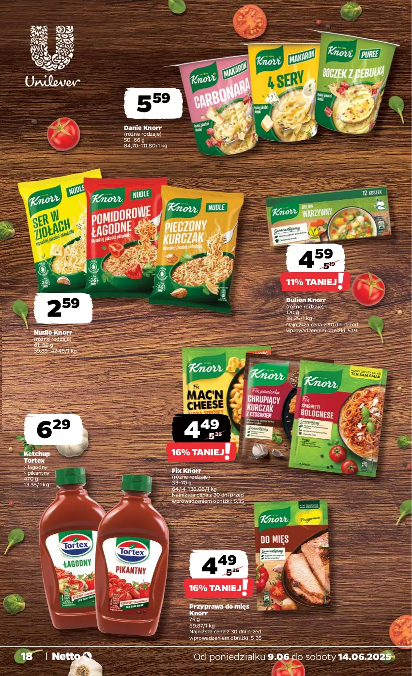 Gazetka promocyjna Netto - Od Poniedziałku - ważna 09.06 do 14.06.2025 - strona 18 - produkty: Bulion, Ketchup, Knorr, Lion