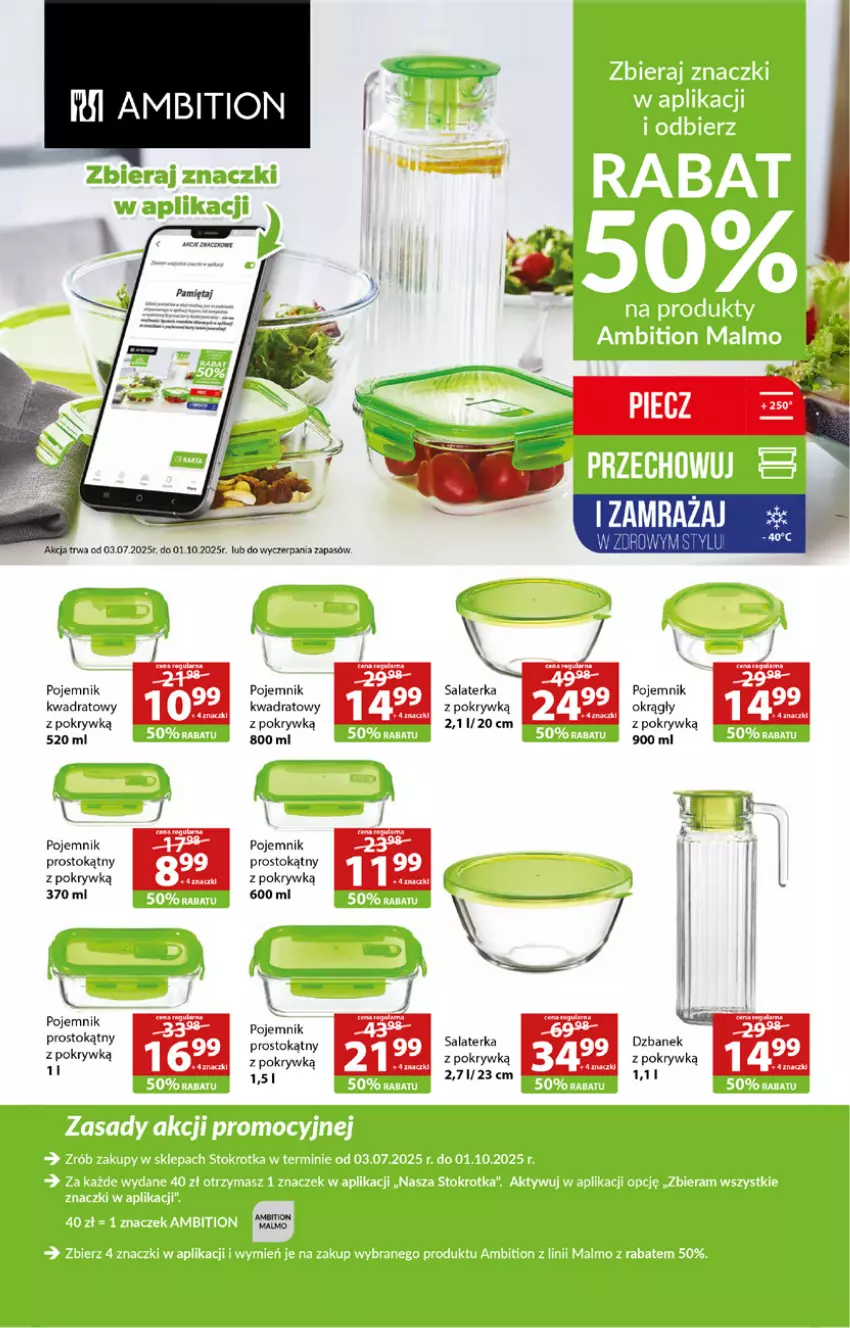 Gazetka promocyjna Stokrotka - Supermarket - ważna 28.08 do 03.09.2025 - strona 21 - produkty: Ambition, Dzbanek, Malm, Mięta, Pojemnik, Pojemnik z pokrywką, Salaterka