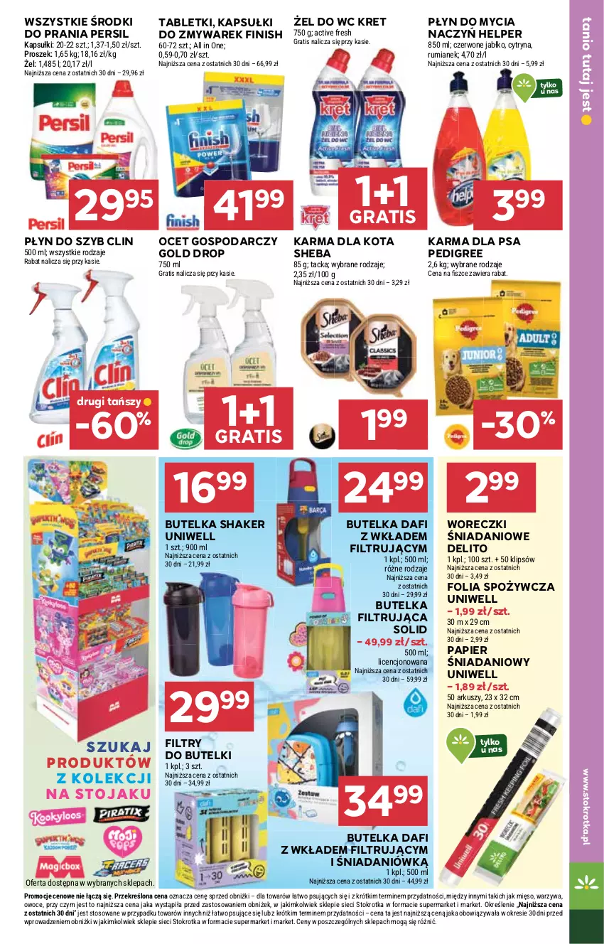 Gazetka promocyjna Stokrotka - Supermarket - ważna 28.08 do 03.09.2025 - strona 29 - produkty: Clin, Danio, Do mycia naczyń, Finish, Gra, Kret, Mięso, Ocet, Owoce, Papier, Pedigree, Persil, Płyn do mycia, Płyn do mycia naczyń, Płyn do szyb, Rum, Sheba, Stojak, Tablet, Warzywa
