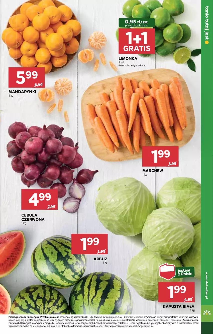 Gazetka promocyjna Stokrotka - Supermarket - ważna 28.08 do 03.09.2025 - strona 9 - produkty: Arbuz, Cebula, Cebula czerwona, Gra, Limonka, Mandarynki, Mięso, Owoce, Warzywa