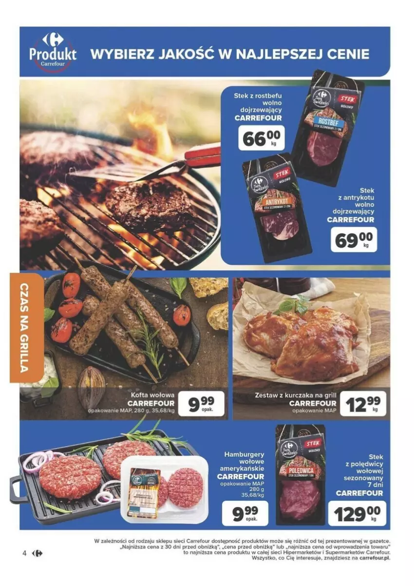 Gazetka promocyjna Carrefour - ważna 04.06 do 16.06.2024 - strona 26 - produkty: Burger, Grill, Hamburger, Kurczak, Polędwica, Rostbef, Stek