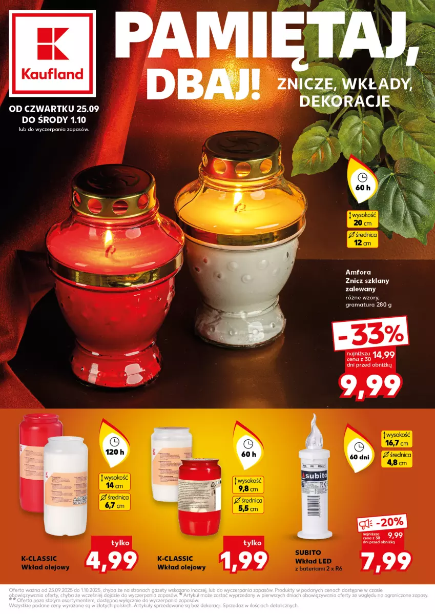 Gazetka promocyjna Kaufland - Kaufland - ważna 25.09 do 01.10.2025 - strona 1 - produkty: Gra, Mięta, Rama, Znicz