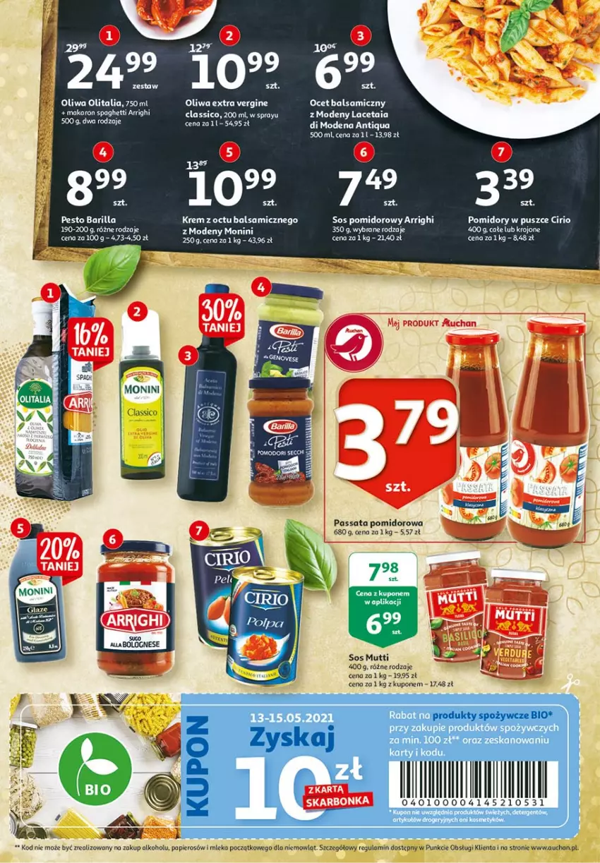 Gazetka promocyjna Auchan - 25 Urodziny #3 Hipermarkety - ważna 06.05 do 13.05.2021 - strona 15 - produkty: Acer, Gin, Makaron, Monini, Papier, Pomidory, Sos, Sos pomidorowy, Spaghetti