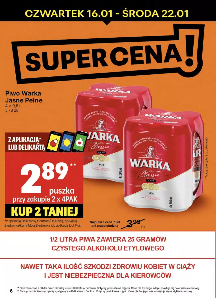 Gazetka promocyjna Delikatesy Centrum - NOWA GAZETKA Delikatesy Centrum od 16 stycznia! 16-22.01.2025 - ważna 16.01 do 22.01.2025 - strona 6 - produkty: Piwo, Rum, Warka