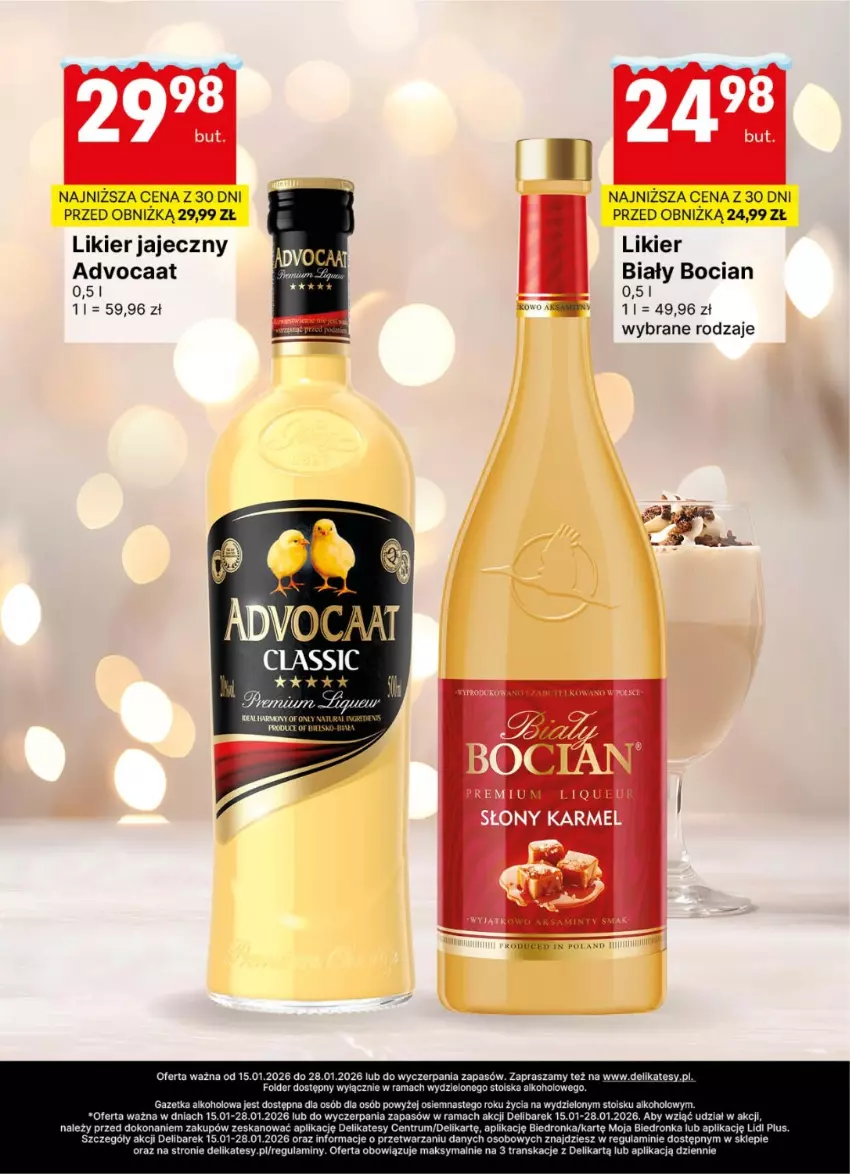 Gazetka promocyjna Delikatesy Centrum - Delibarek DC03-DC04 - ważna 15.01 do 28.01.2026 - strona 12 - produkty: Advocaat, Biały Bocian, Likier, Likier jajeczny, Rama, Rum, Tran