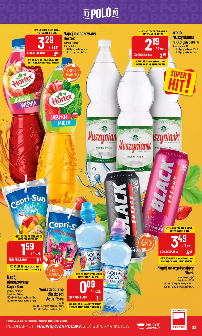 Gazetka promocyjna PoloMarket - Gazetka pomocyjna - ważna 30.08 do 05.09.2023 - strona 33 - produkty: Dzieci, Fa, Hortex, Kask, Lack, LANA, Magnez, Mus, Muszynianka, Napój, Napój niegazowany, Woda