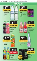 Gazetka promocyjna Netto - Od Czwartku - Gazetka - ważna od 22.05 do 22.05.2024 - strona 14 - produkty: Napój energetyczny, Lemoniada, Ice tea, Ananas, Napoje, Lipton, Tymbark, Limonka, Oshee, Bazyl, Woda mineralna, Arbuz, Woda, Mango, Napój, Melon, Mięta, Nektar, Grejpfrut