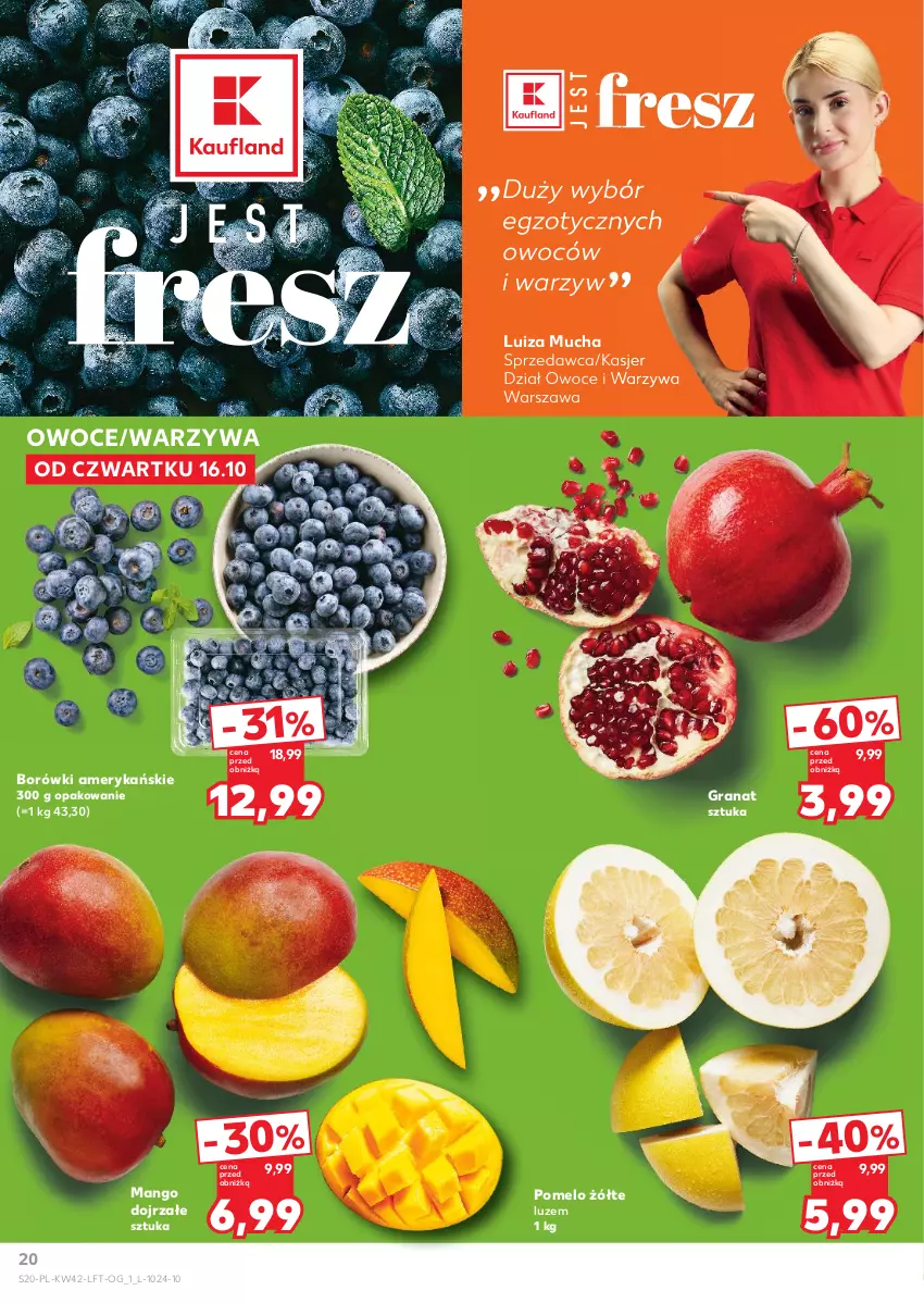 Gazetka promocyjna Kaufland - Gazetka tygodnia - ważna 16.10 do 22.10.2025 - strona 20 - produkty: Gra, Granat, Mango, Owoce, Pomelo, Warzywa