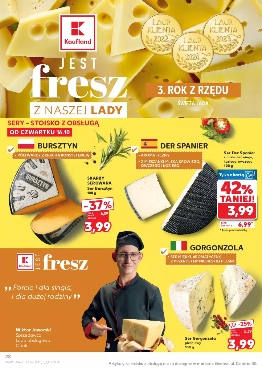 Gazetka promocyjna Kaufland - Gazetka tygodnia - ważna 16.10 do 22.10.2025 - strona 28 - produkty: Bursztyn, Gorgonzola, Por, Ser