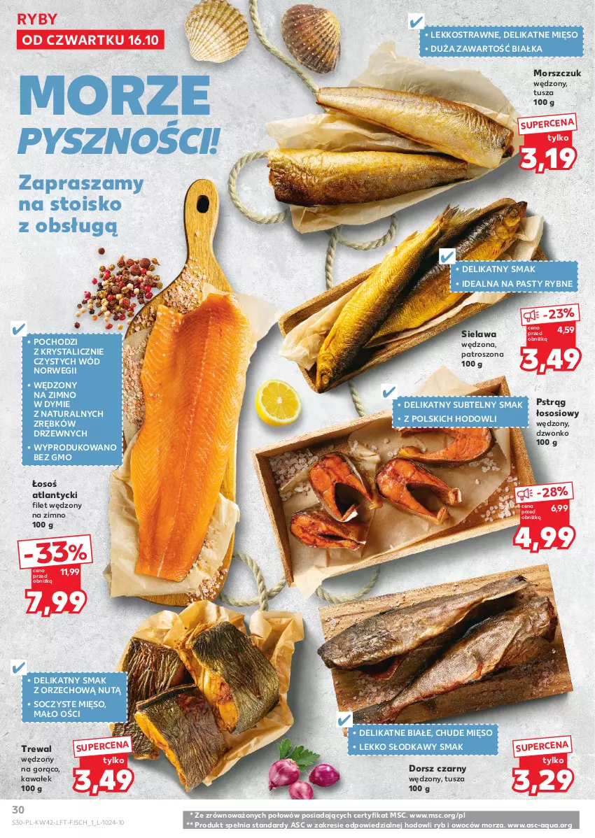 Gazetka promocyjna Kaufland - Gazetka tygodnia - ważna 16.10 do 22.10.2025 - strona 30 - produkty: Dorsz, Kawa, Mięso, Pstrąg, Pstrąg łososiowy, Sos, Tusz, Wałek