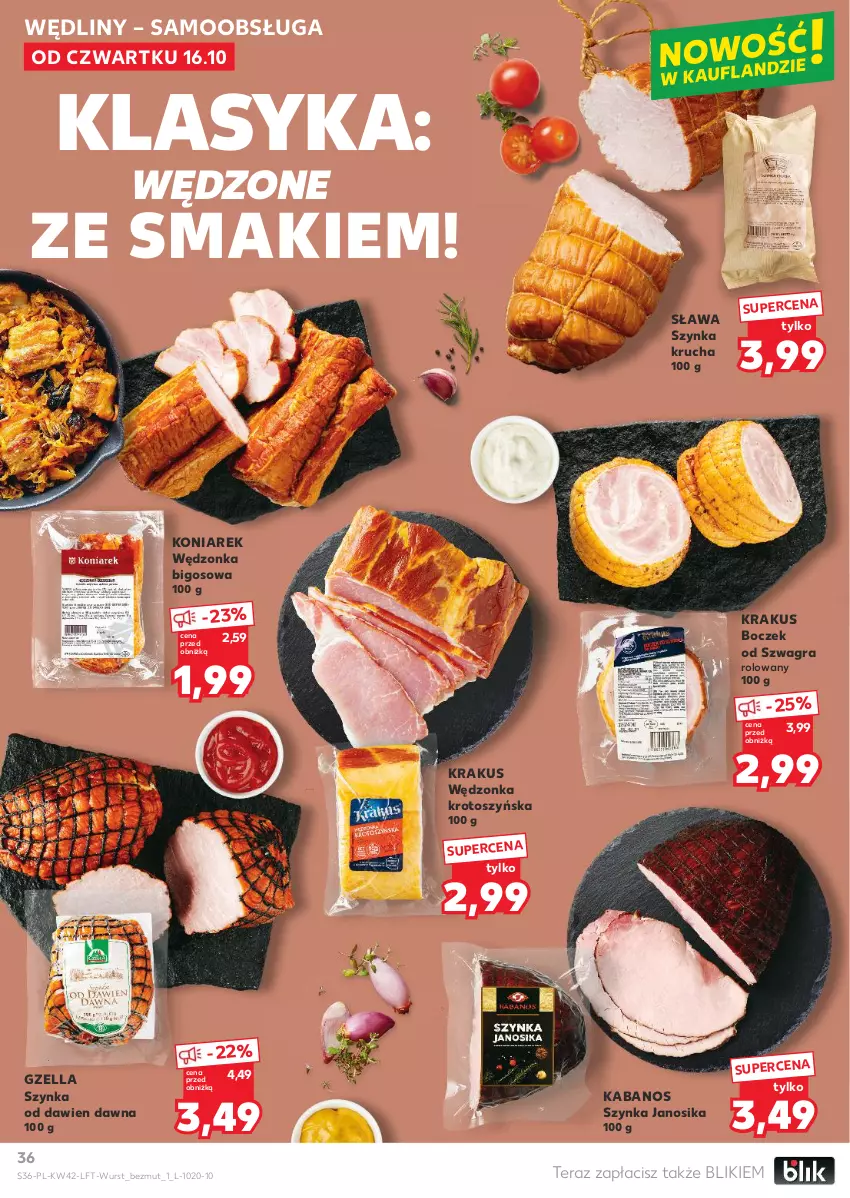 Gazetka promocyjna Kaufland - Gazetka tygodnia - ważna 16.10 do 22.10.2025 - strona 36 - produkty: Bigos, Boczek, Gra, Kabanos, Krakus, Szynka, Tera