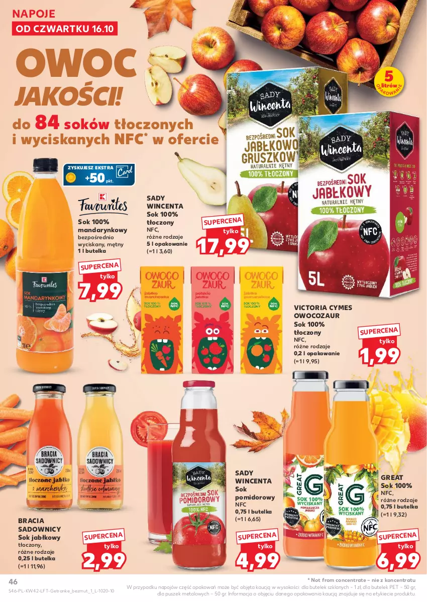 Gazetka promocyjna Kaufland - Gazetka tygodnia - ważna 16.10 do 22.10.2025 - strona 46 - produkty: Napoje, Sok, Sok jabłkowy, Sok pomidorowy, Tran