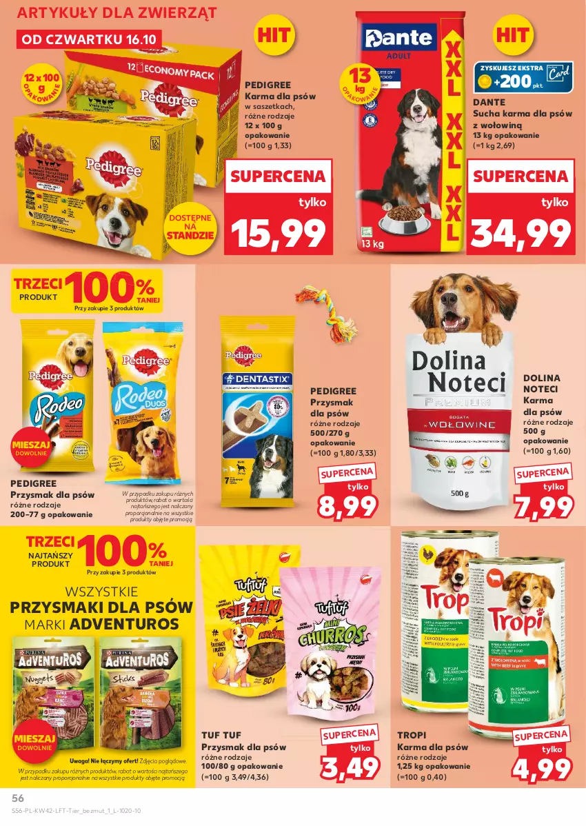 Gazetka promocyjna Kaufland - Gazetka tygodnia - ważna 16.10 do 22.10.2025 - strona 56 - produkty: Adventuros, Pedigree, Por, Przysmaki, Sucha karma, Waga