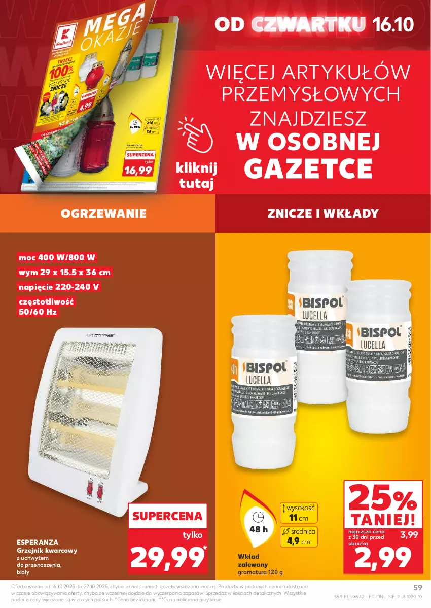 Gazetka promocyjna Kaufland - Gazetka tygodnia - ważna 16.10 do 22.10.2025 - strona 59 - produkty: Gra, Grzejnik, Ogrzewanie, Rama, Sok, Znicz