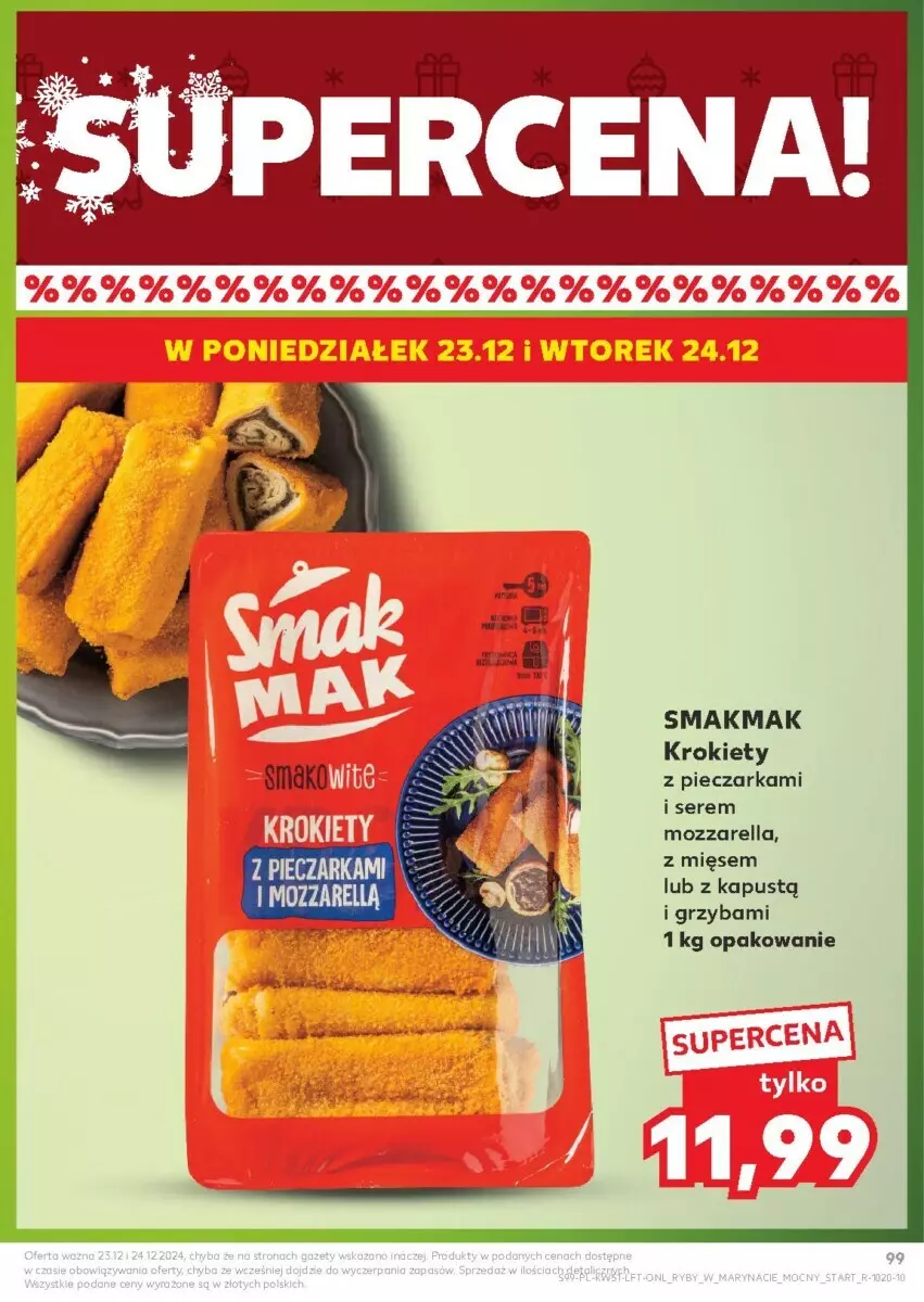 Gazetka promocyjna Kaufland - ważna 19.12 do 24.12.2024 - strona 100 - produkty: Kapustą, Krokiety, Mozzarella, Piec, Pieczarka, Ser