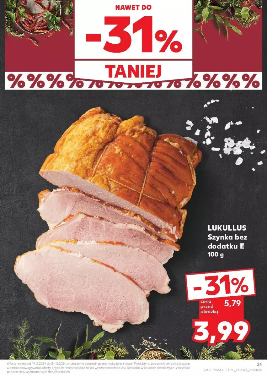 Gazetka promocyjna Kaufland - ważna 19.12 do 24.12.2024 - strona 15 - produkty: Szynka