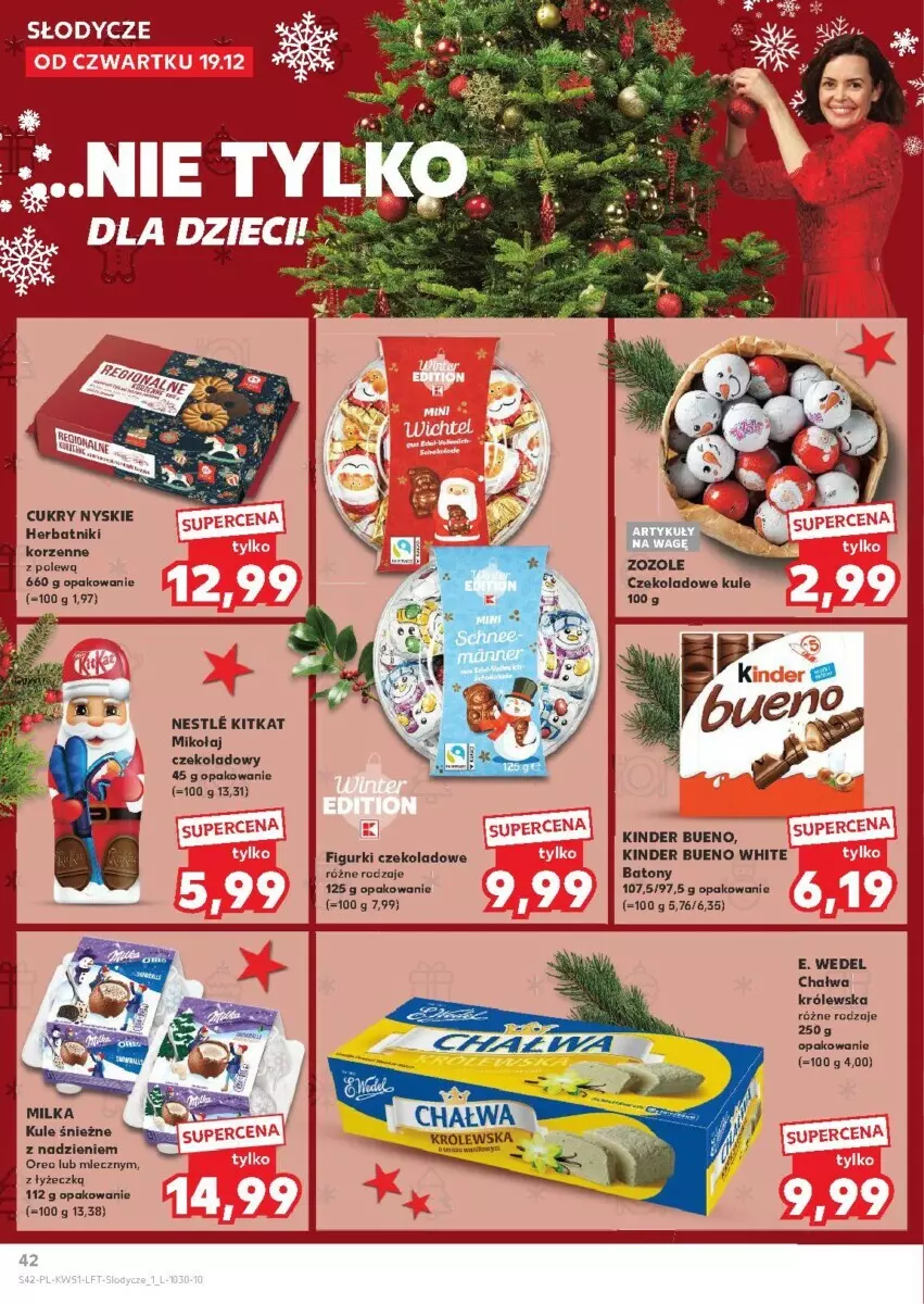 Gazetka promocyjna Kaufland - ważna 19.12 do 24.12.2024 - strona 38 - produkty: Baton, Chałwa, E. Wedel, Herbatniki, Kinder, Kinder Bueno, Oreo