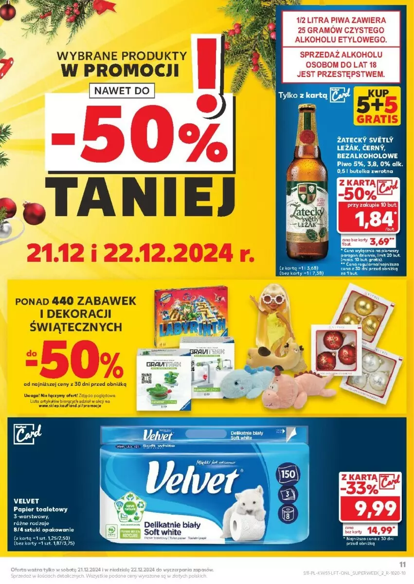 Gazetka promocyjna Kaufland - ważna 19.12 do 24.12.2024 - strona 4 - produkty: Papier, Papier toaletowy, Piwo, Velvet