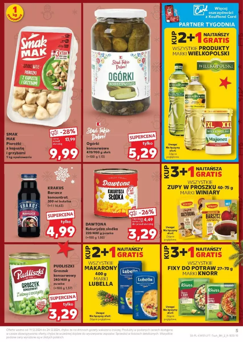 Gazetka promocyjna Kaufland - ważna 19.12 do 24.12.2024 - strona 46 - produkty: Bell, Bella, Dawtona, Groszek, Knorr, Kukurydza, Lubella, Makaron, Ogórki konserwowe, Pudliszki, Ser, Waga, Winiary