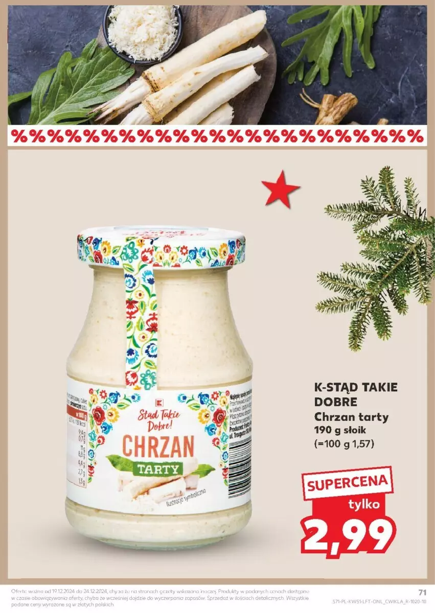 Gazetka promocyjna Kaufland - ważna 19.12 do 24.12.2024 - strona 70 - produkty: Chrzan