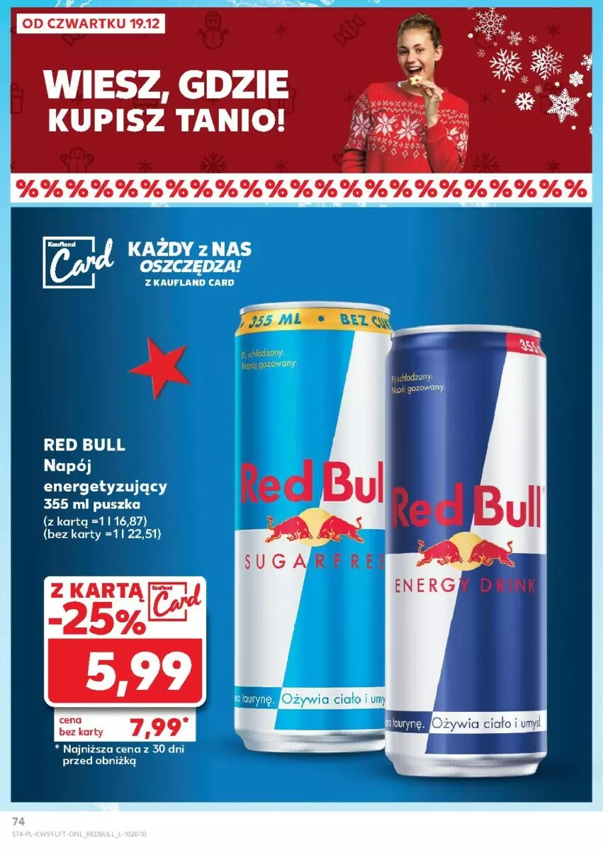 Gazetka promocyjna Kaufland - ważna 19.12 do 24.12.2024 - strona 73 - produkty: Napój, Red Bull