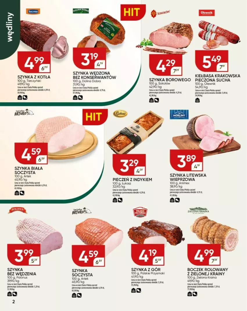 Gazetka promocyjna Chata Polska - ważna 16.12 do 24.12.2024 - strona 12 - produkty: Artur, Boczek, Gala, Kiełbasa, Kiełbasa krakowska, Olewnik, Piec, Przysmaki, Ser, Szynka, Szynka biała, Tarczyński