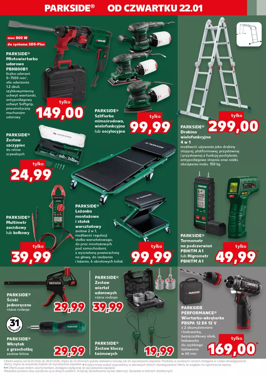 Gazetka promocyjna Kaufland - Kaufland - ważna 22.01 do 28.01.2026 - strona 11 - produkty: Gra, Młot, Młotowiertarka, Parkside, Piec, Tarka, Top, Warka, Wiertarka, Wkręt, Wkrętarka, Zestaw kluczy, Zlew