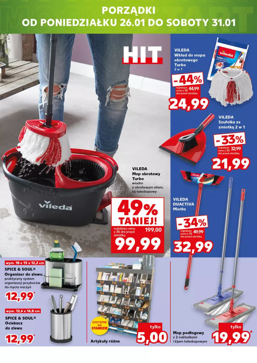 Gazetka promocyjna Kaufland - Kaufland - ważna 22.01 do 28.01.2026 - strona 12 - produkty: Do mycia naczyń, Kije, Mop, Ociekacz, Organizer, Por, Teleskop, Vileda, Wiadro, Zlew