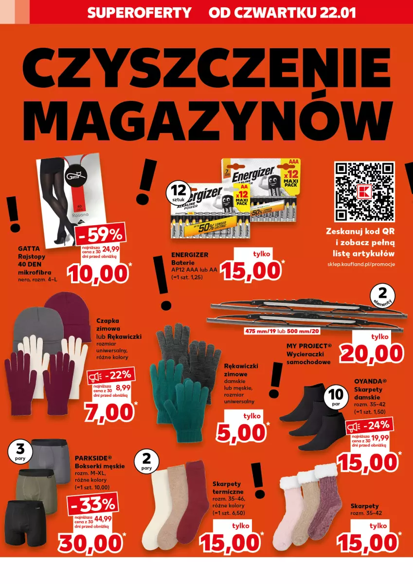 Gazetka promocyjna Kaufland - Kaufland - ważna 22.01 do 28.01.2026 - strona 4 - produkty: Bokserki, Czapka, Energizer, Gatta, Karp, Parkside, Rajstopy, Ser, Top