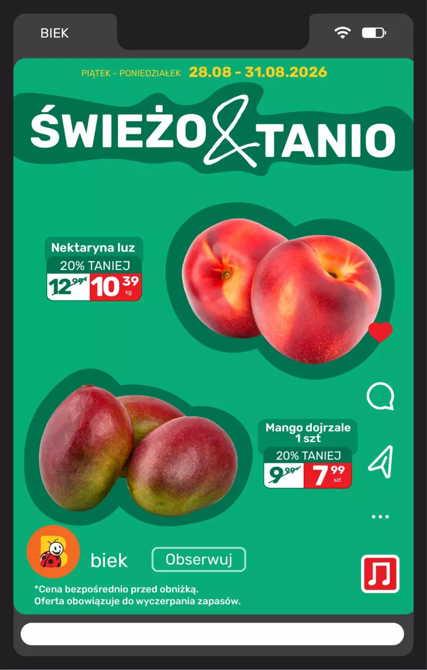 Gazetka promocyjna Biedronka - BIEK - ważna 28.08 do 04.09.2026 - strona 7 - produkty: Mango, Nektar