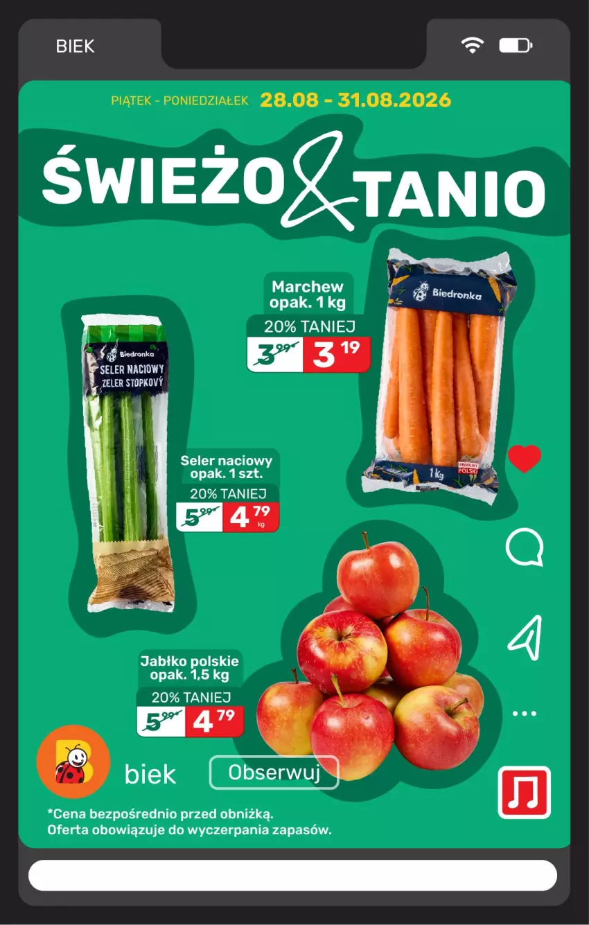 Gazetka promocyjna Biedronka - BIEK - ważna 28.08 do 04.09.2026 - strona 8 - produkty: Seler naciowy