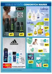 Gazetka promocyjna Carrefour - Gazetka Wielki wybór cenionych marek - Gazetka - ważna od 13.08 do 13.08.2022 - strona 43 - produkty: Pur, BIC, Pieluchy, Dezodorant, Adidas, Chusteczki, Szampon, Dzieci, Mydło, Luksja, Fa