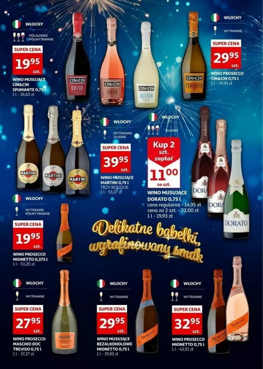 Gazetka promocyjna Auchan - ważna 27.12.2023 do 05.01.2024 - strona 4 - produkty: Fa, Martini, Mionetto, Mus, Prosecco, Wino, Wino musujące