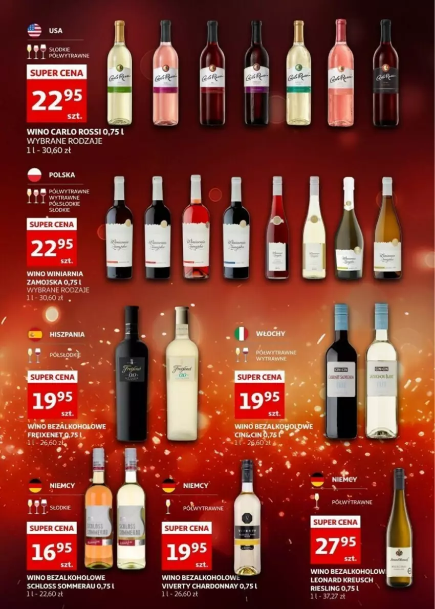 Gazetka promocyjna Auchan - ważna 27.12.2023 do 05.01.2024 - strona 5 - produkty: Carlo Rossi, Chardonnay, Leon, Winiarnia Zamojska, Wino, Wino bezalkoholowe