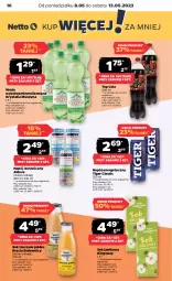 Gazetka promocyjna Netto - Artykuły spożywcze - Gazetka - ważna od 13.05 do 13.05.2023 - strona 16 - produkty: Top, Sok, Mus, Napój energetyczny, Sok jabłkowy, Tiger, Napój izotoniczny, Szyna, Woda, Napój