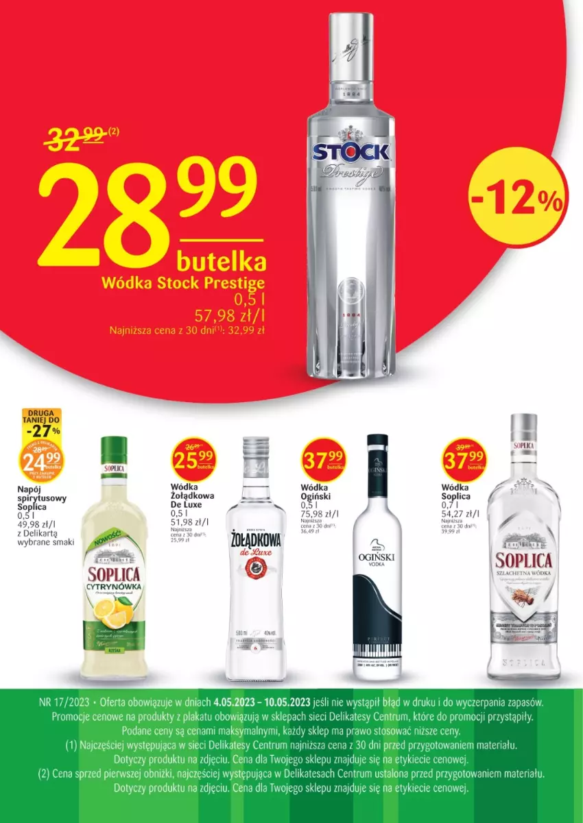 Gazetka promocyjna Delikatesy Centrum - Folder alkoholowy DC17 - ważna 04.05 do 10.05.2023 - strona 1 - produkty: Napój, Ogiński, Rum, Soplica, Wódka