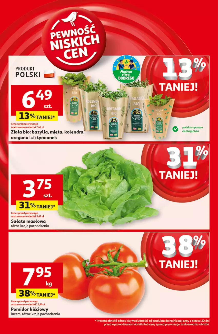 Gazetka promocyjna Auchan - Pewność Niskich Cen Moje - ważna 06.03 do 12.03.2025 - strona 4 - produkty: Bazyl, Bazylia, Kolendra, Masło, Mięta, Sałat, Sałata masłowa