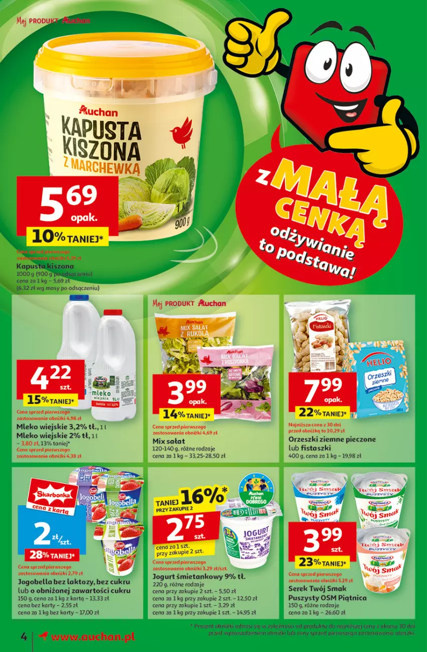 Gazetka promocyjna Auchan - Pewność Niskich Cen Moje - ważna 06.03 do 12.03.2025 - strona 6 - produkty: Bell, Bella, Jogobella, Jogurt, LG, Mleko, Orzeszki, Orzeszki ziemne, Piątnica, Piec, Sałat, Ser, Serek, Twój Smak