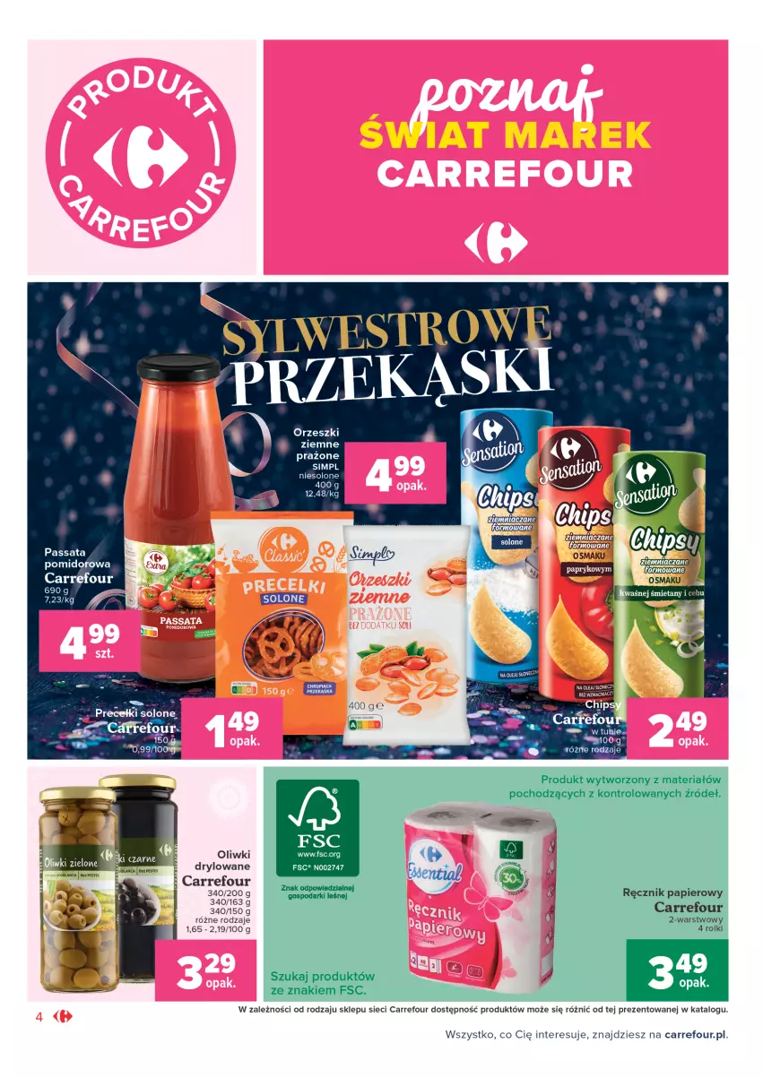 Gazetka promocyjna Carrefour - Gazetka Market Okazje grudnia - ważna 01.12 do 31.12.2021 - strona 4 - produkty: Fa, Oliwki, Orzeszki, Orzeszki ziemne