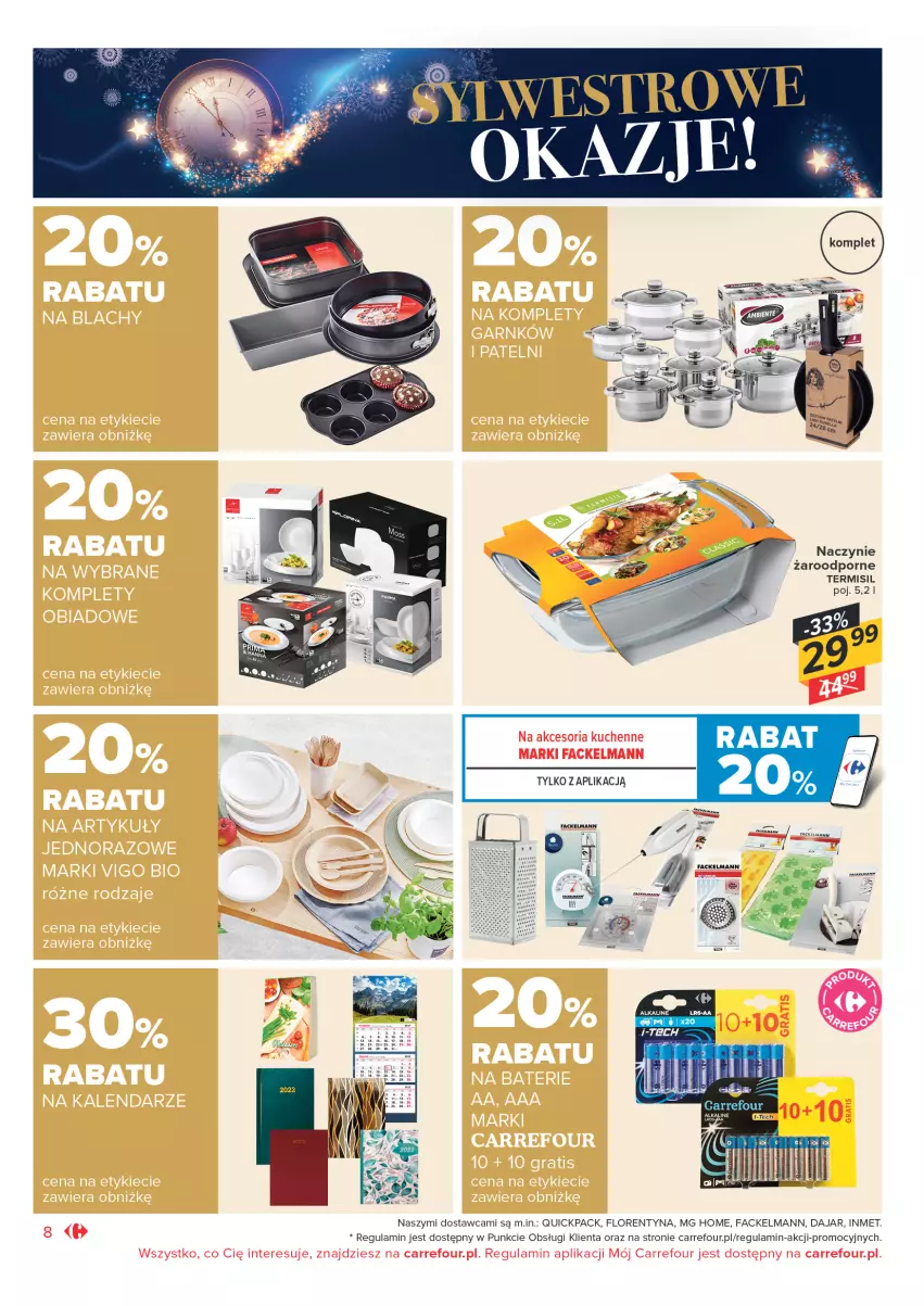 Gazetka promocyjna Carrefour - Gazetka Market Okazje grudnia - ważna 01.12 do 31.12.2021 - strona 8 - produkty: Fa, Naczynie żaroodporne, Por