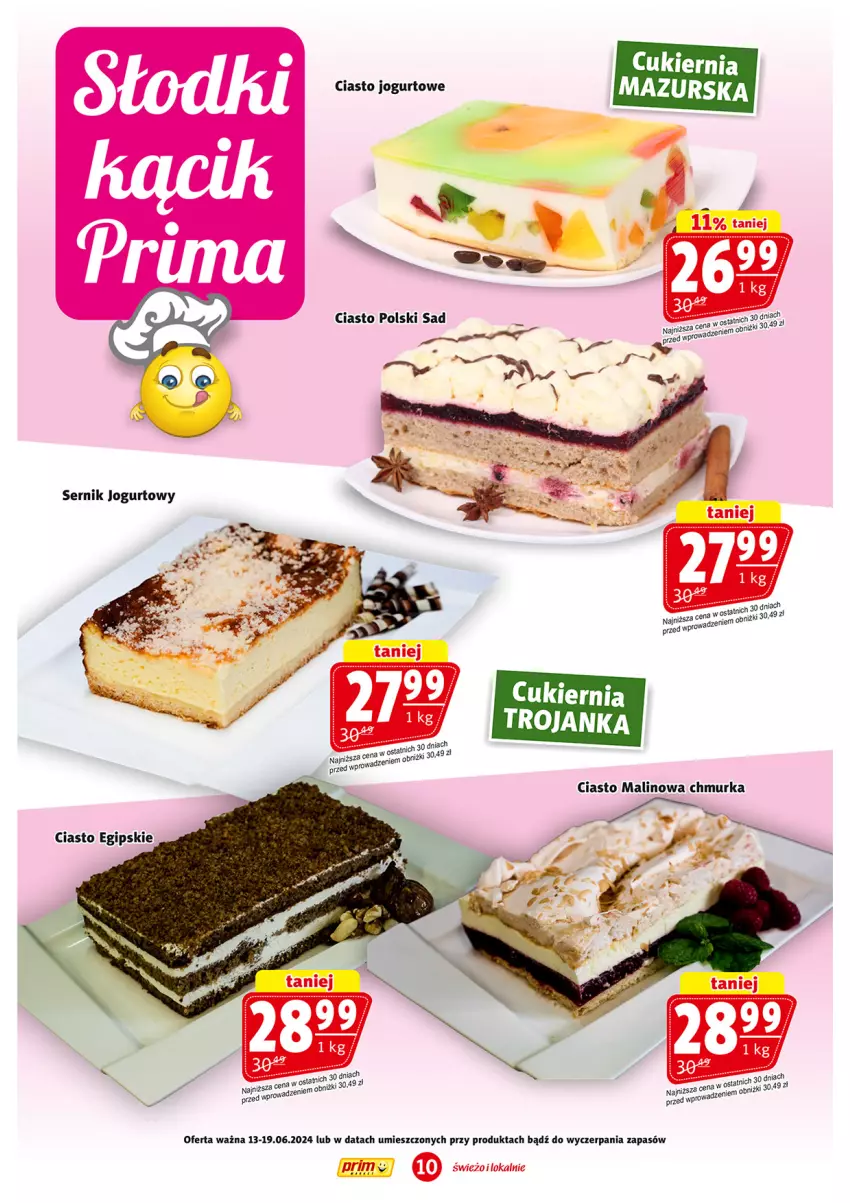 Gazetka promocyjna Prim Market - ważna 13.06 do 19.06.2024 - strona 10 - produkty: Ciasto jogurtowe, Cukier, Jogurt