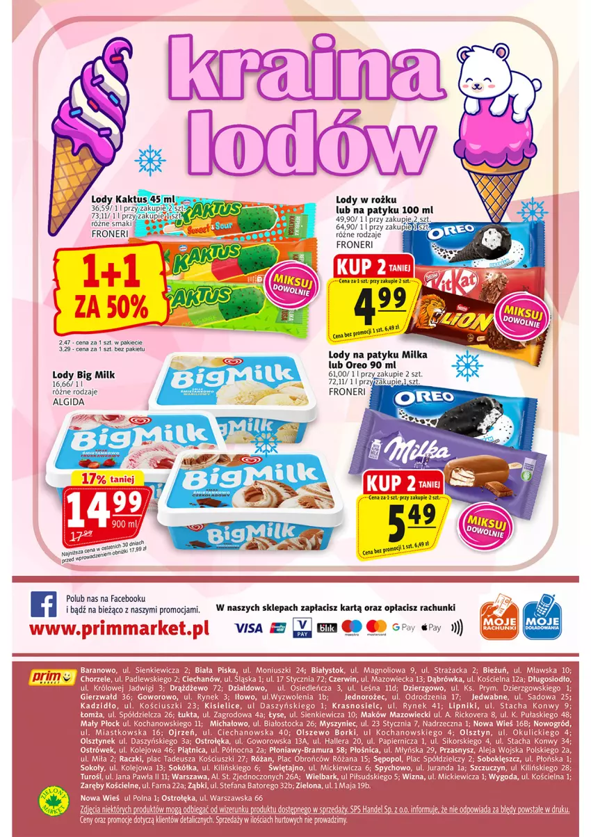 Gazetka promocyjna Prim Market - ważna 13.06 do 19.06.2024 - strona 16 - produkty: Algida, Big Milk, Fa, LG, Lody, Milka, Oreo