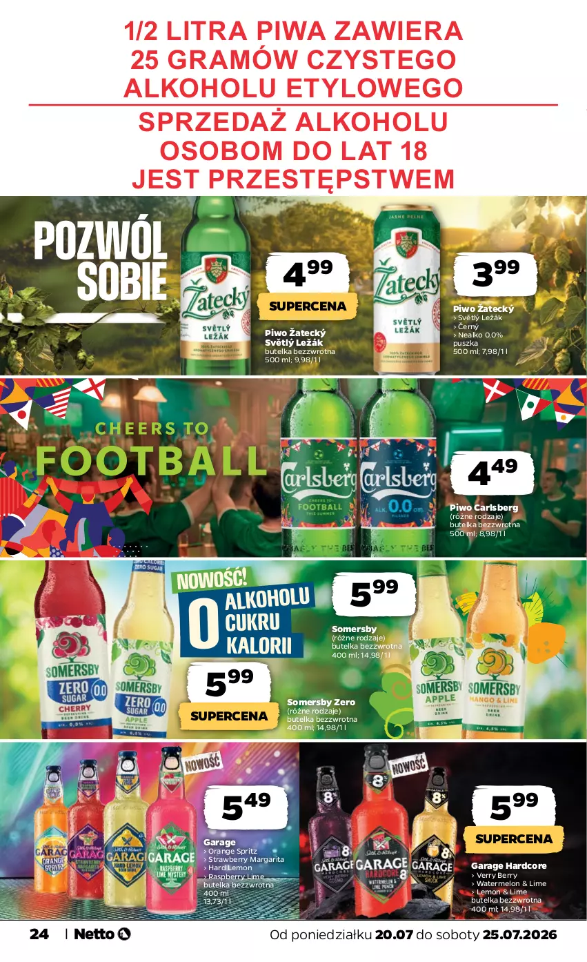 Gazetka promocyjna Netto - Od Poniedziałku - ważna 20.07 do 25.07.2026 - strona 24 - produkty: Carlsberg, Gra, Melon, Piwa, Piwo, Somersby