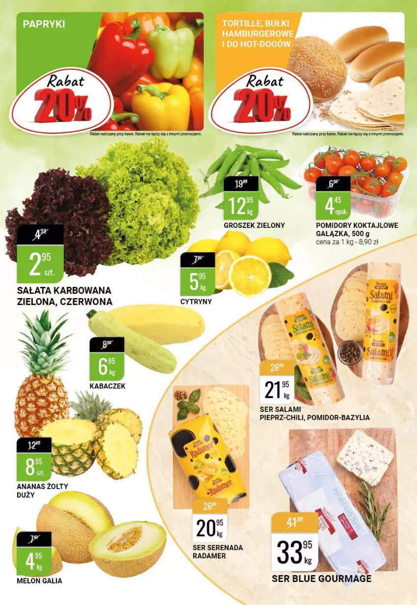 Gazetka promocyjna Bi1 - Smaki lata - ważna 30.06 do 06.07.2021 - strona 3 - produkty: Ananas, Bazyl, Bazylia, Groszek, Melon, Pieprz, Pomidory, Radamer, Salami, Sałat, Ser, Ser salami