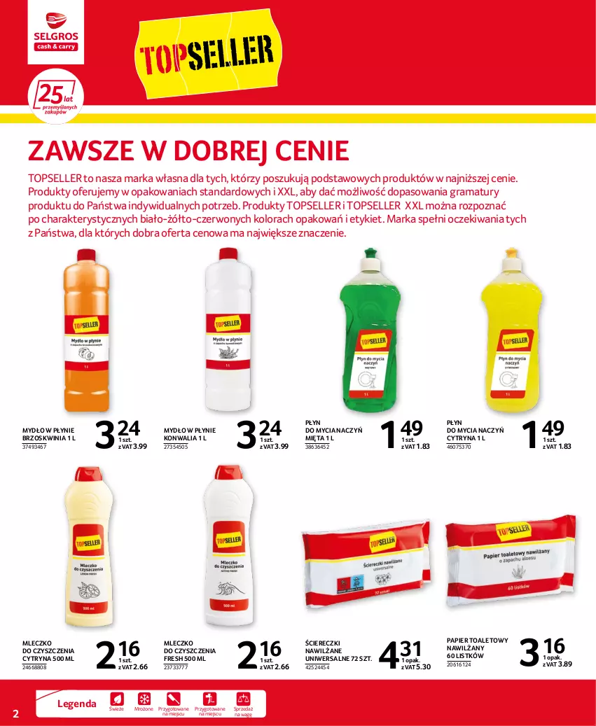 Gazetka promocyjna Selgros - Oferta spożywcza - ważna 25.08 do 07.09.2022 - strona 2 - produkty: Do mycia naczyń, Gra, Mięta, Mleczko, Mydło, Mydło w płynie, O nas, Papier, Papier toaletowy, Płyn do mycia, Płyn do mycia naczyń, Rama, Top