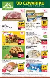 Gazetka promocyjna Stokrotka - Market - Gazetka - ważna od 07.02 do 07.02.2024 - strona 1 - produkty: Krakus, Warzywa, Gra, Papier, Jaja, Kiwi, Ziemniaki, Papier toaletowy, Velvet, Szynka, Farm Milk, Owoce, Masło, Mięso, Fa