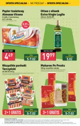 Gazetka promocyjna Stokrotka - Market - Gazetka - ważna od 07.02 do 07.02.2024 - strona 4 - produkty: Makaron, Warzywa, Por, Mus, Gin, Gra, Papier, Parówki, Papier toaletowy, Tarczyński, Owoce, Oliwa z oliwek, Mięso, Oliwa